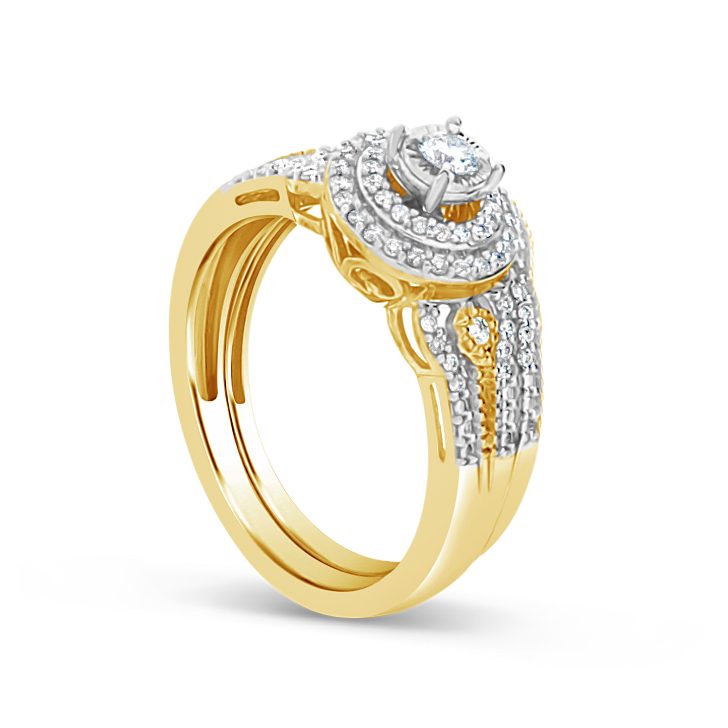Diamond Engagement Ring .33 CTW Round Cut 10K Yellow Gold
