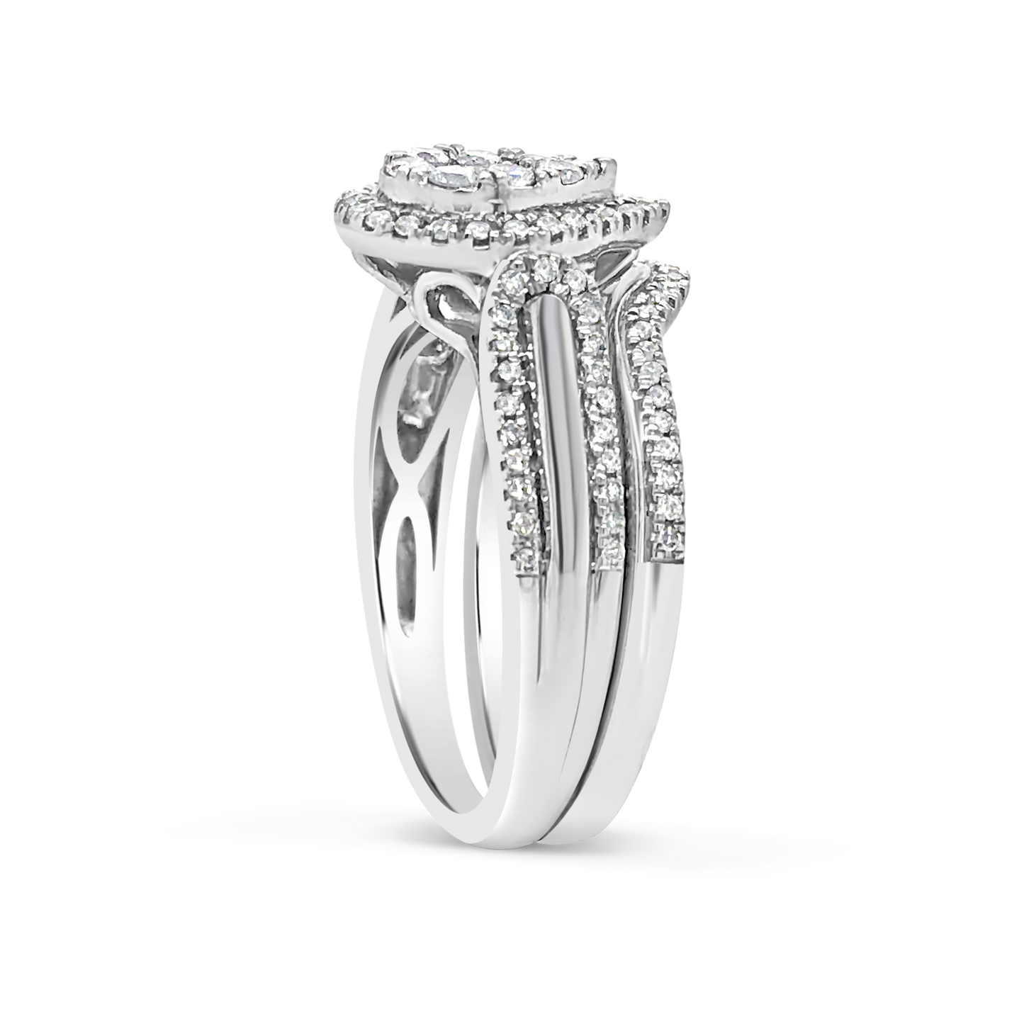 Pear Shapped Diamond Engagement Ring .60 CTW Round Cut 10K White Gold