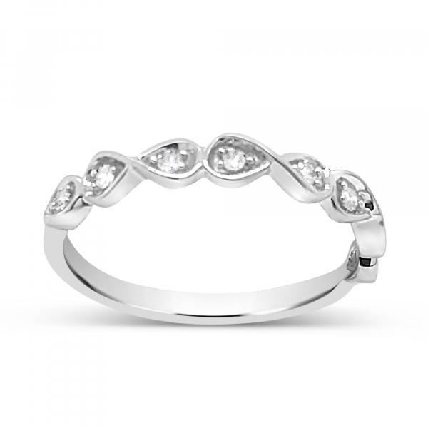 Diamond band .11 CTW Round Cut 10K White Gold