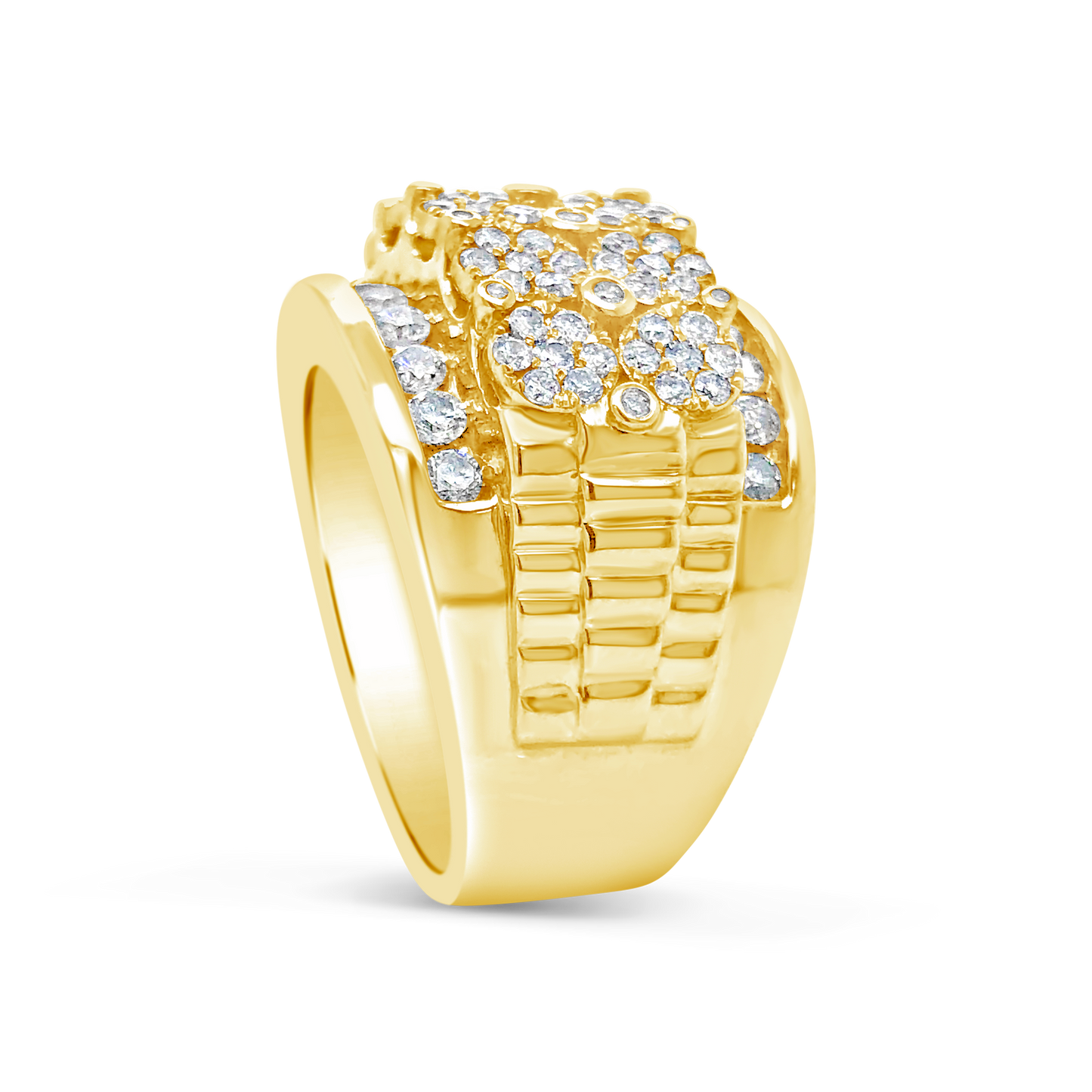 Diamond Ring 2 CTW Round Cut 10K Yellow Gold