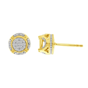 MEN'S EARRINGS 1/6 CT ROUND DIAMOND 10K WHITE GOLD