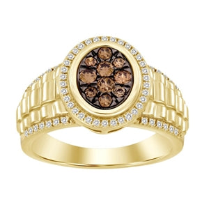 MEN'S RING 1/2 CT ROUND/CHOCOLAT DIAMOND 10K ROSE GOLD