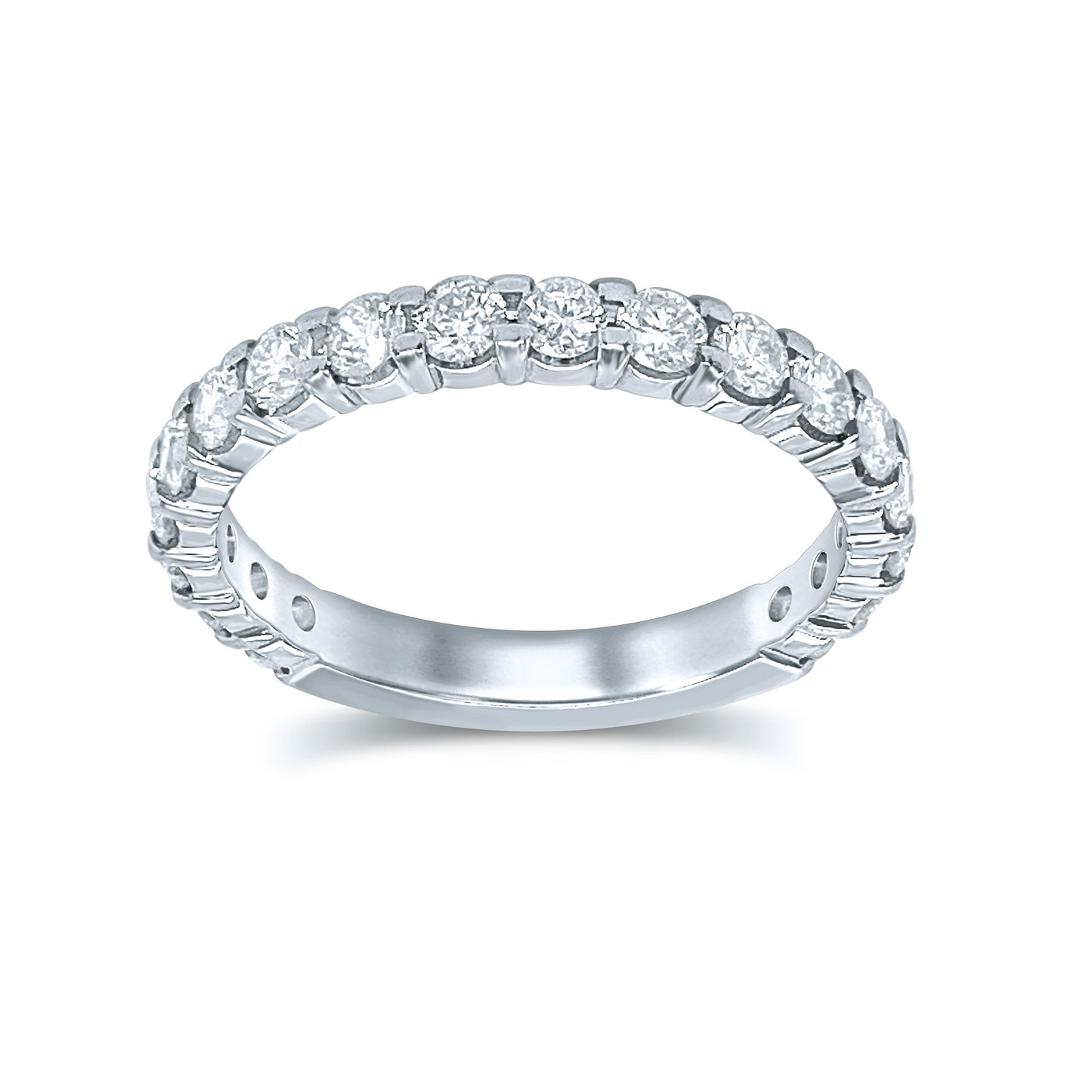 14K White Gold .10 CTW Round Cut Diamond Band