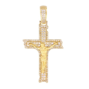 MEN'S CHARM 4 CT ROUND DIAMOND 10K YELLOW GOLD