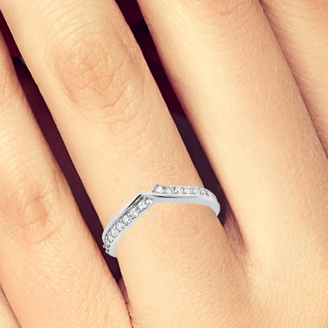 Diamond band .25 CTW Round Cut 14K White Gold