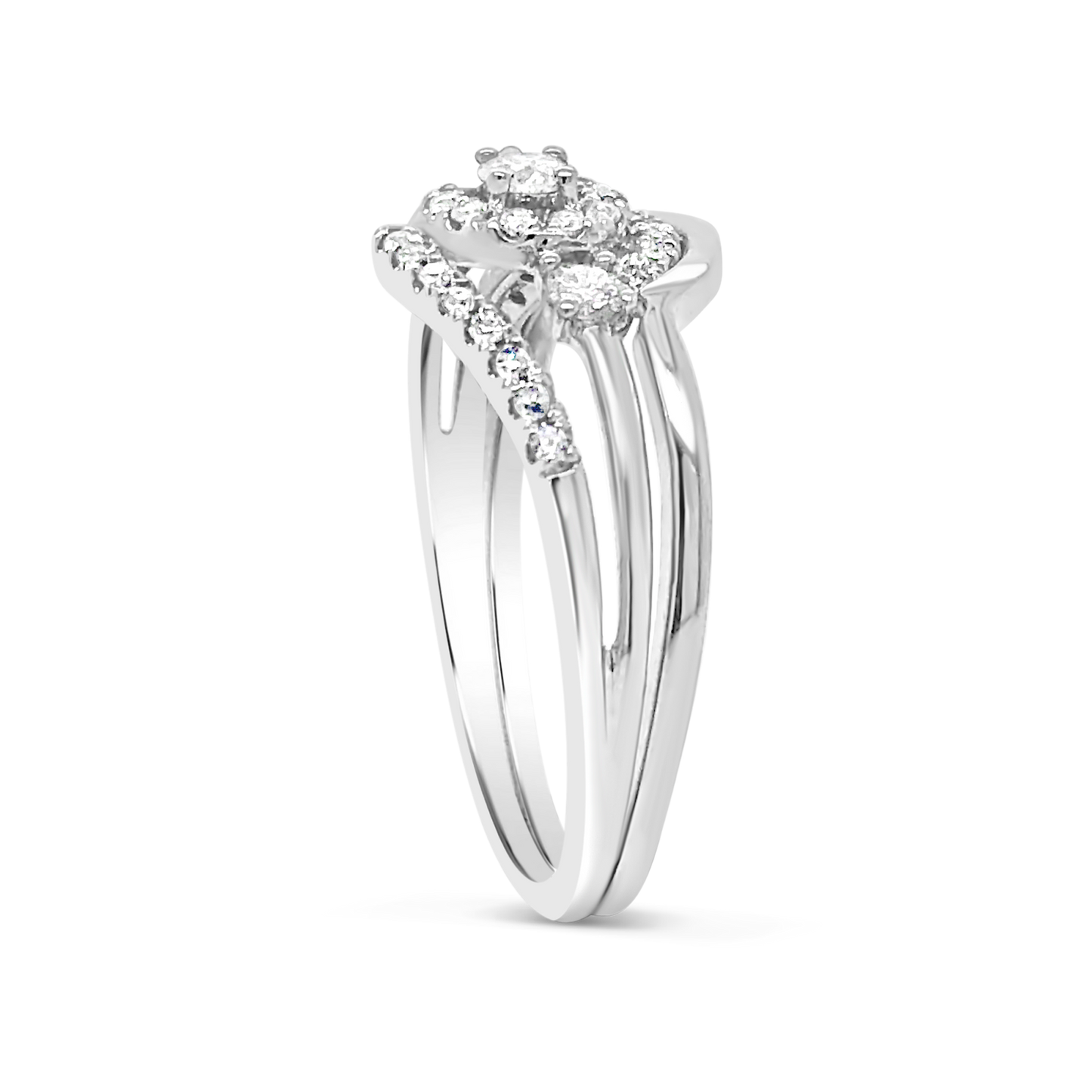 Diamond Halo Engagement Ring .33 CTW Round Cut 10K White Gold