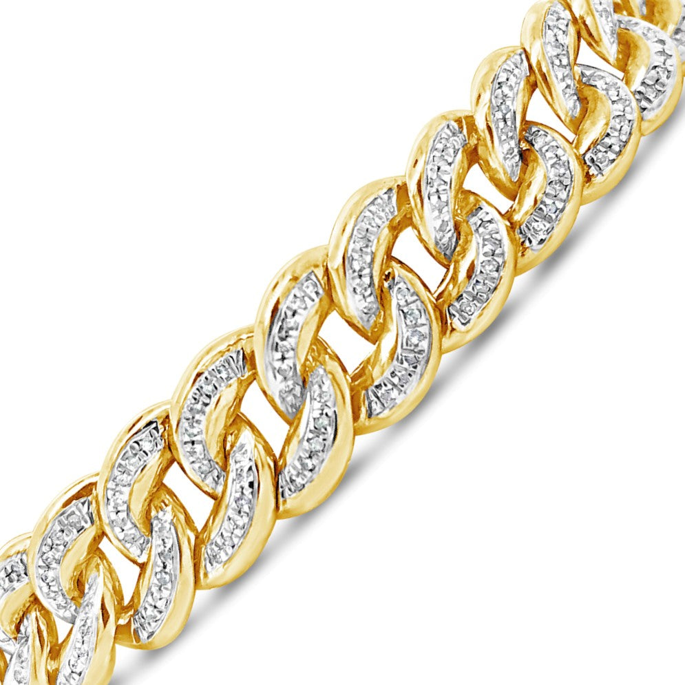 Diamond Cuban Bracelet 10mm 10k Gold Cuban Chain 10K Solid Yellow