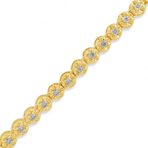 10K Yellow Gold 1.63ct Diamond Rolo Tennis 22" Chain