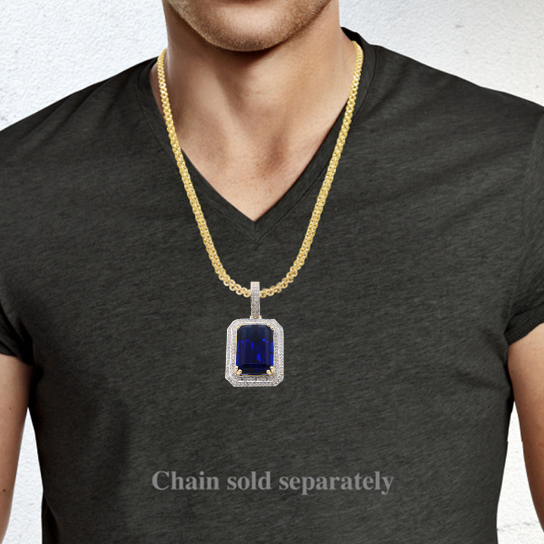 Sapphire Pendant w/ .50ct Diamonds