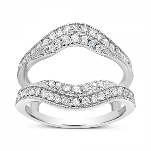 Diamond Ring Jacket .50 CTW Round Cut 14K White Gold