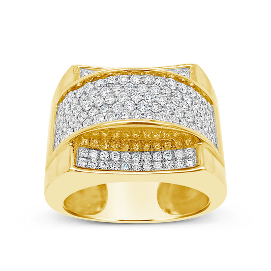 Diamond Ring 1.50 CTW Round Cut 10K Yellow Gold