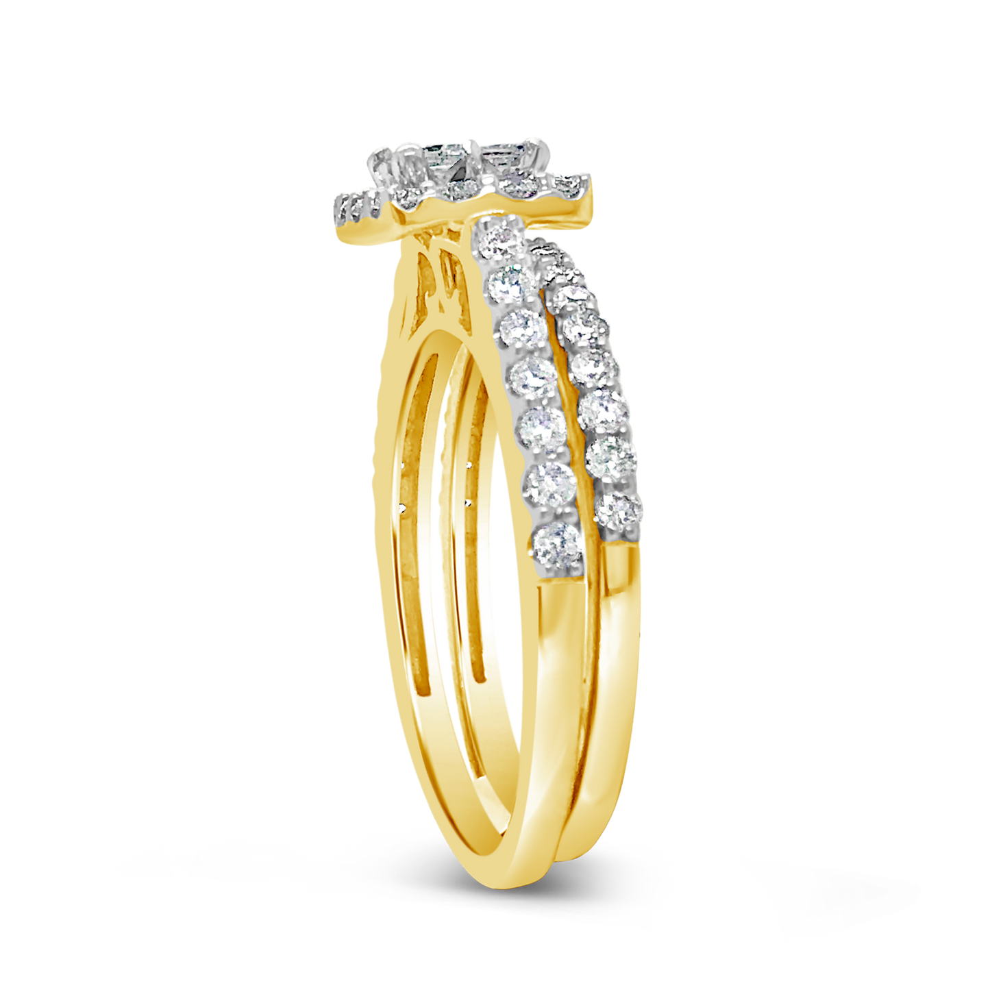 Diamond Engagement Ring 1 CTW 14K Yellow Gold Bridal Set