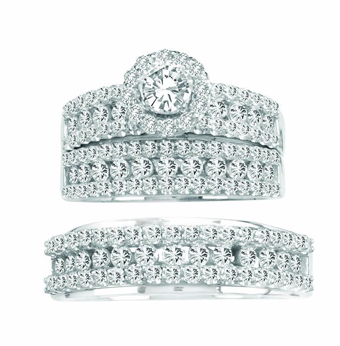 14K 3.01CT Diamond TRIO SET