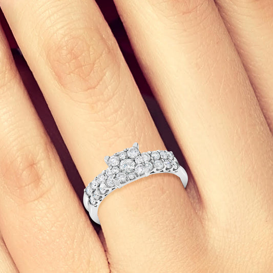 Diamond Engagement Ring 1 CTW Round Cut 14K White Gold