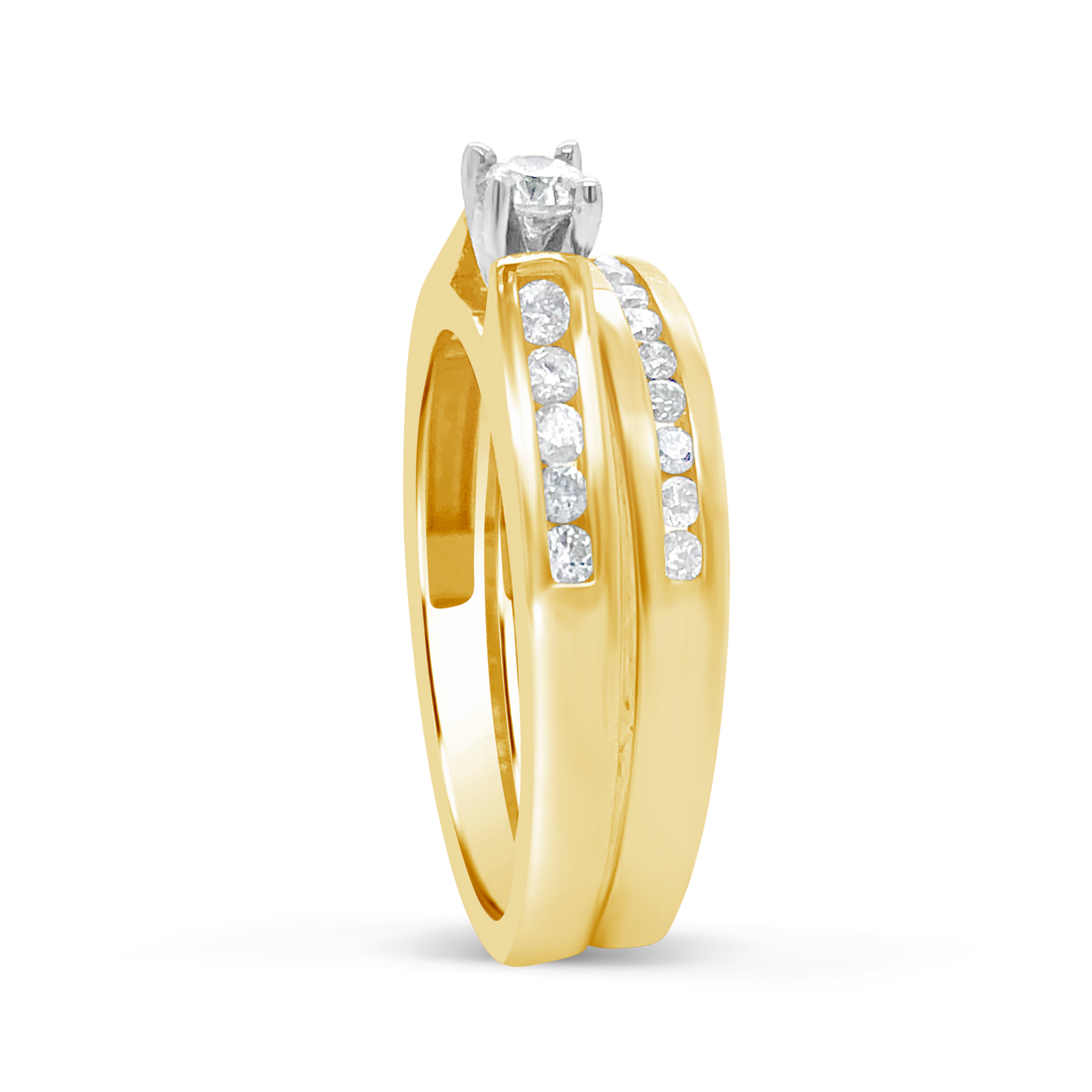 Diamond Engagement Ring .55 CTW Round Cut 14K Yellow Gold