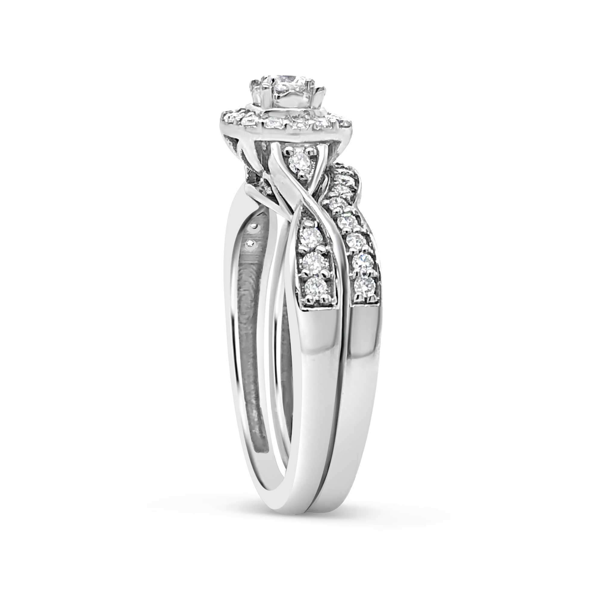 Diamond Halo Engagement Ring .40 CTW 14k White Gold