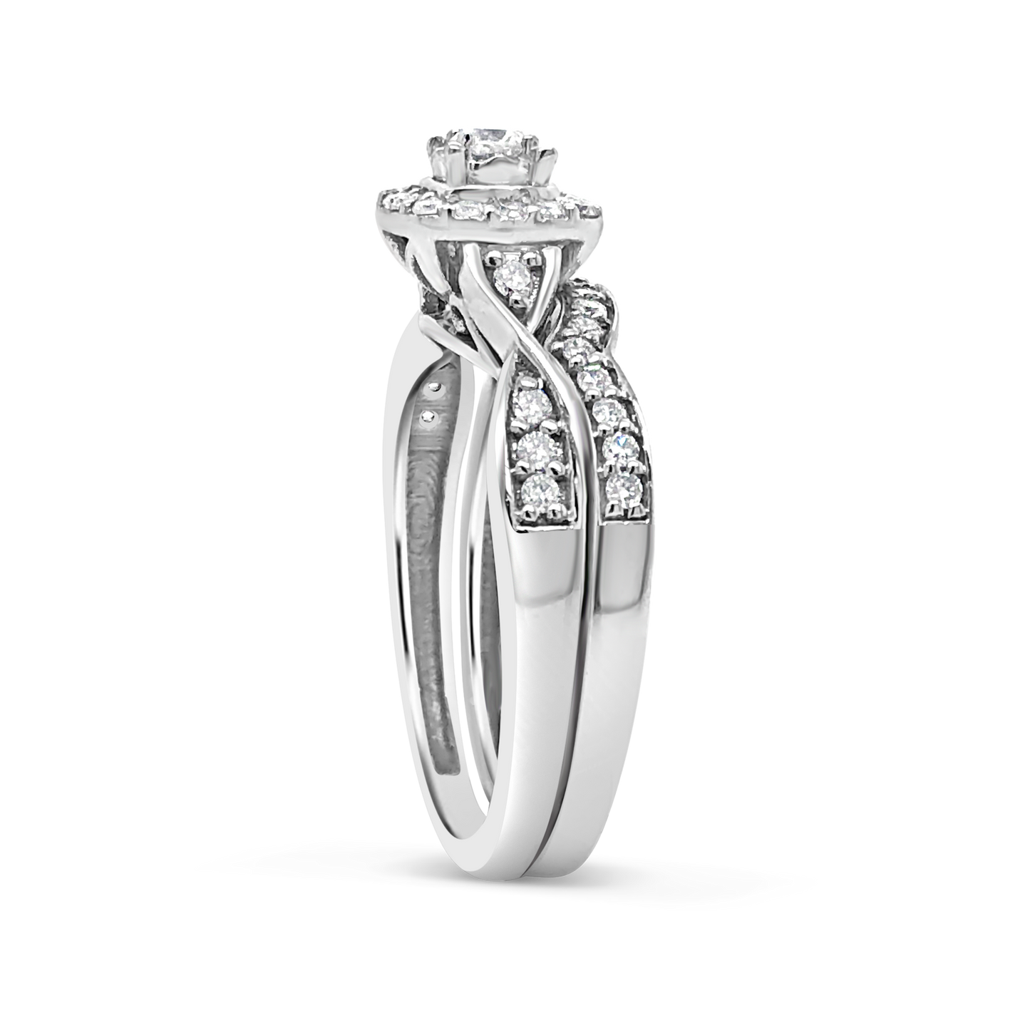 Diamond Halo Engagement Ring .40 CTW 14k White Gold