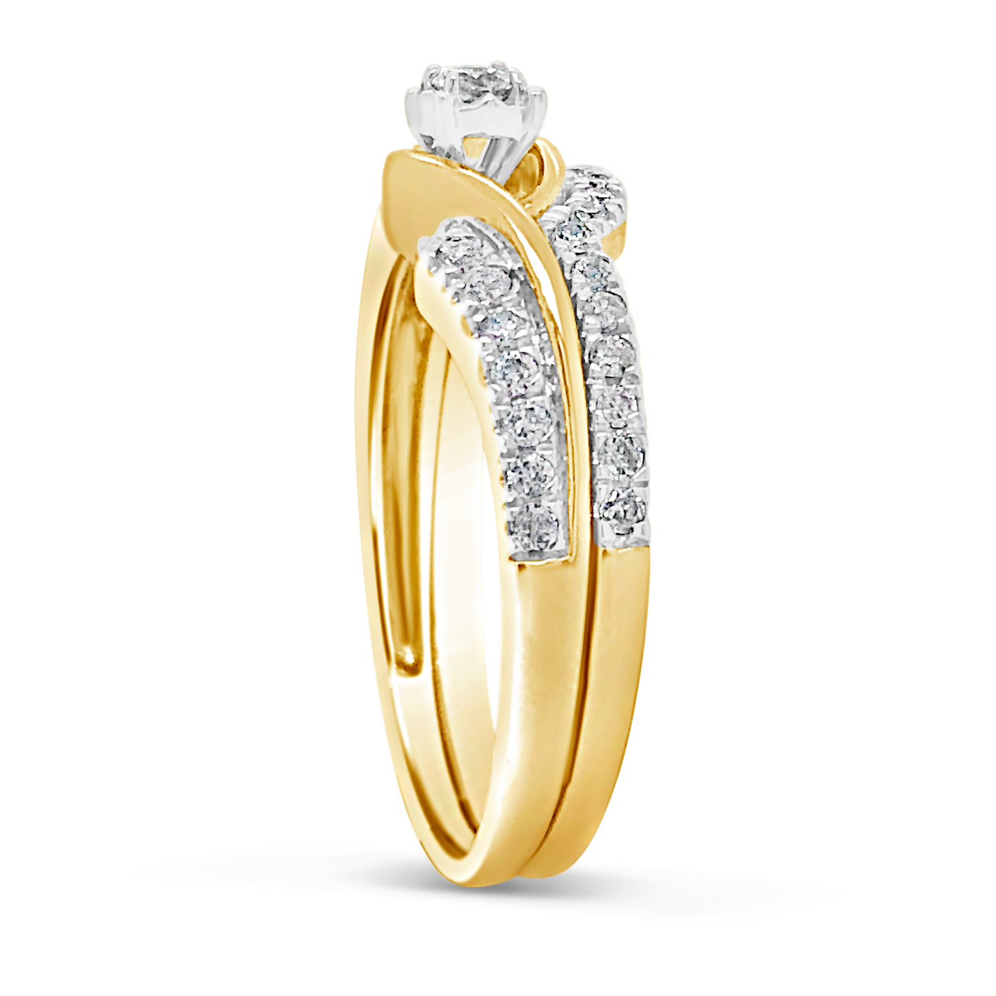Diamond Engagement Ring .33 CTW Round Cut 10K Yellow Gold