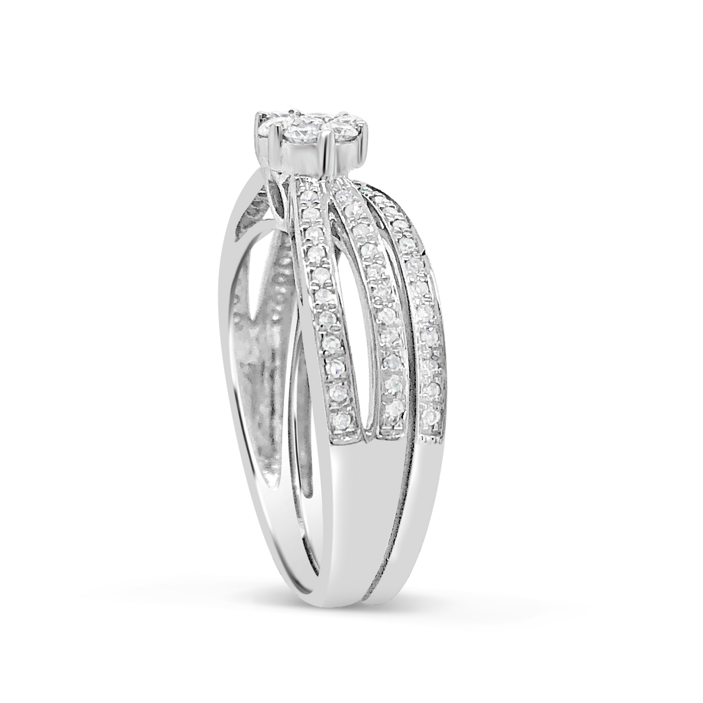Diamond Halo Engagement Ring .40 CTW Round Cut 14K White Gold
