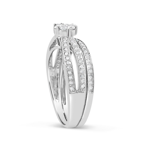 Diamond Halo Engagement Ring .40 CTW Round Cut 14K White Gold