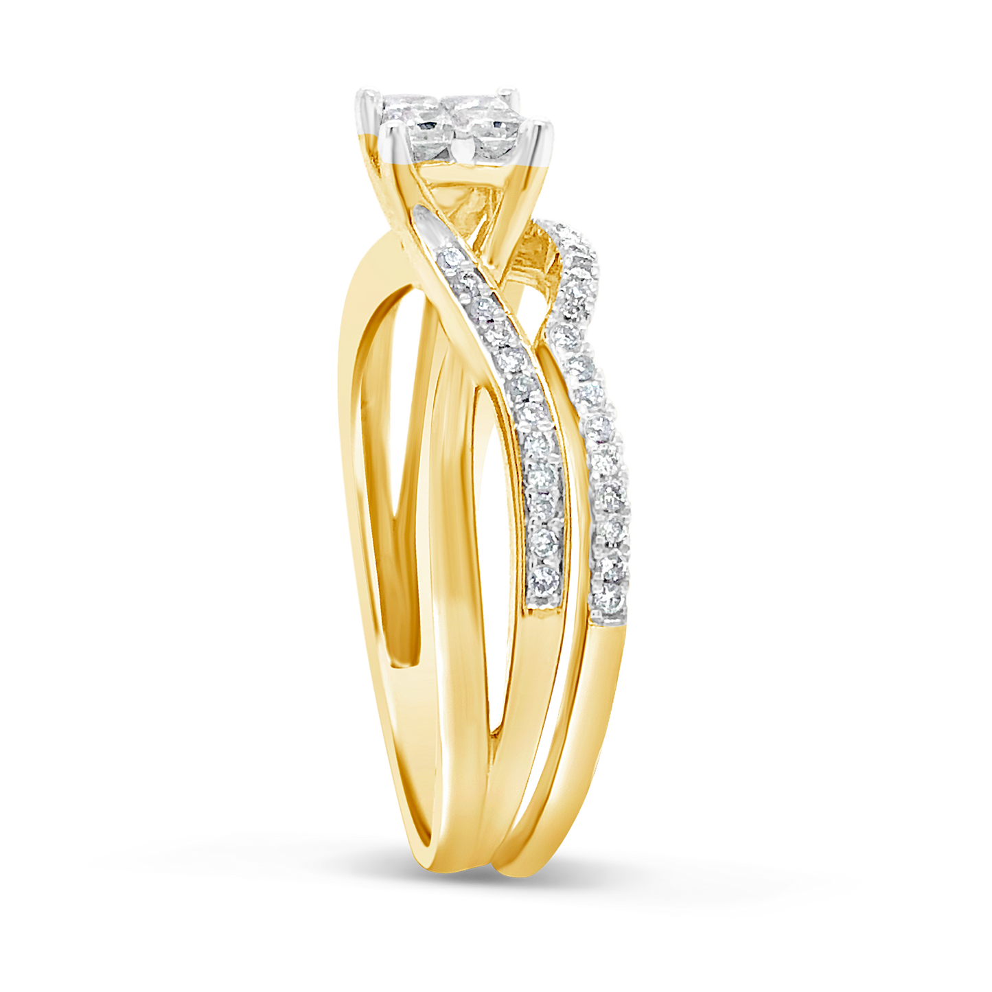 Diamond Engagement Ring .39 CTW Princess Cut w/Round Cut 14K Yellow Gold
