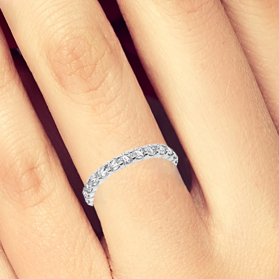 DIAMOND BAND 1 CTW ROUND CUT 14K WHITE GOLD