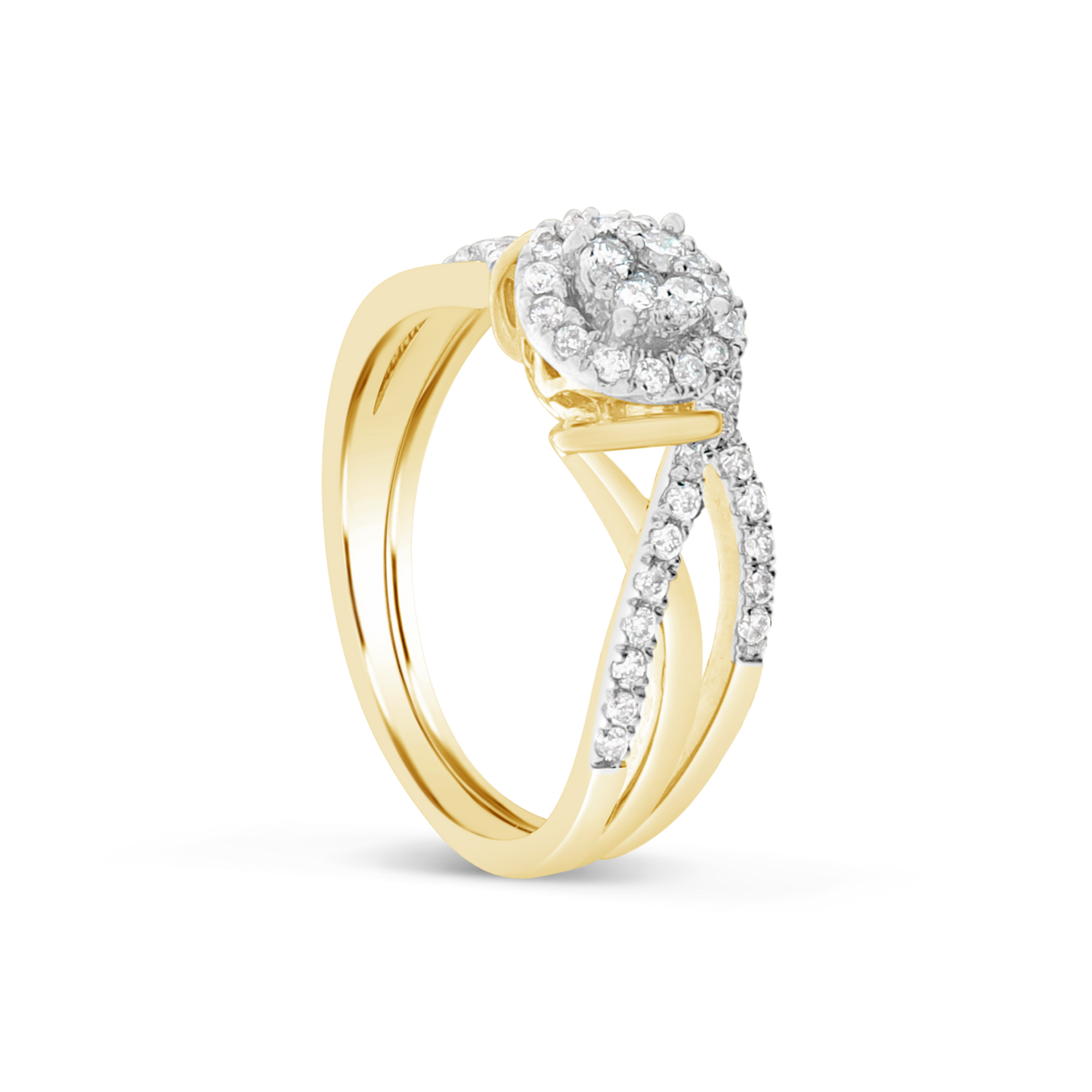 Infinity Diamond Halo Engagement Ring .49 CTW Round Cut 14K Rose Gold