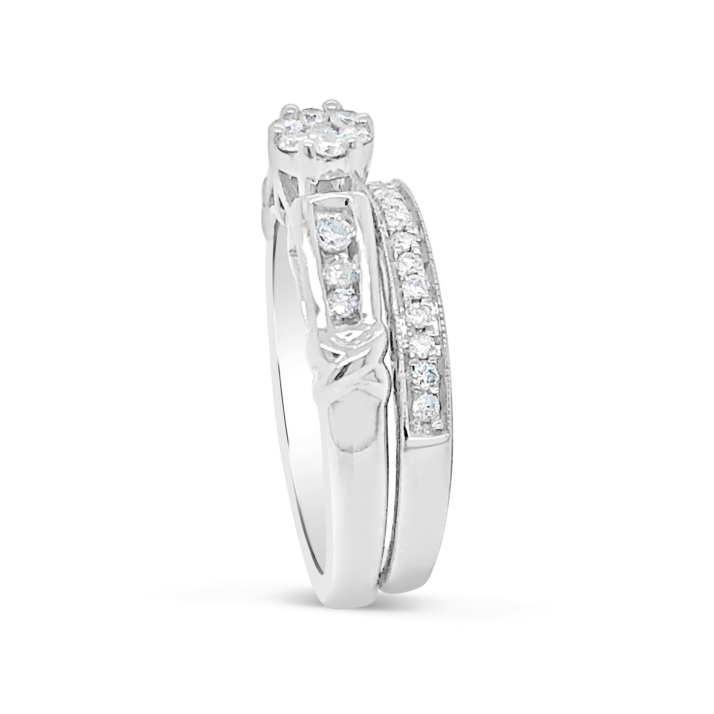 Diamond Halo Engagment Ring .26 CTW 14K White Gold