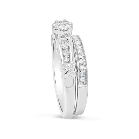 Diamond Halo Engagment Ring .26 CTW 14K White Gold