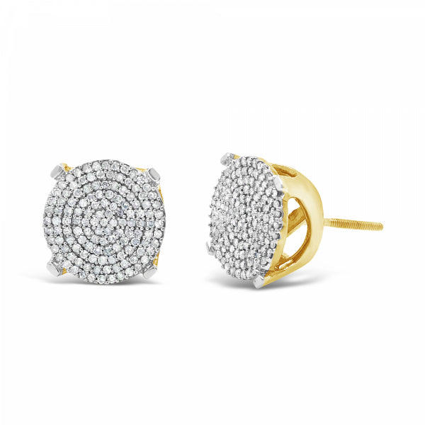 10K Yellow Gold .65ct Diamond Circle Earrings