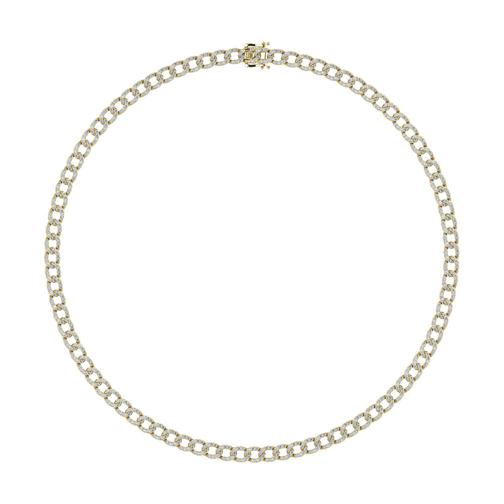 Diamond 7 5/8 Ct.Tw. Cuban Necklace in 14K Yellow Gold