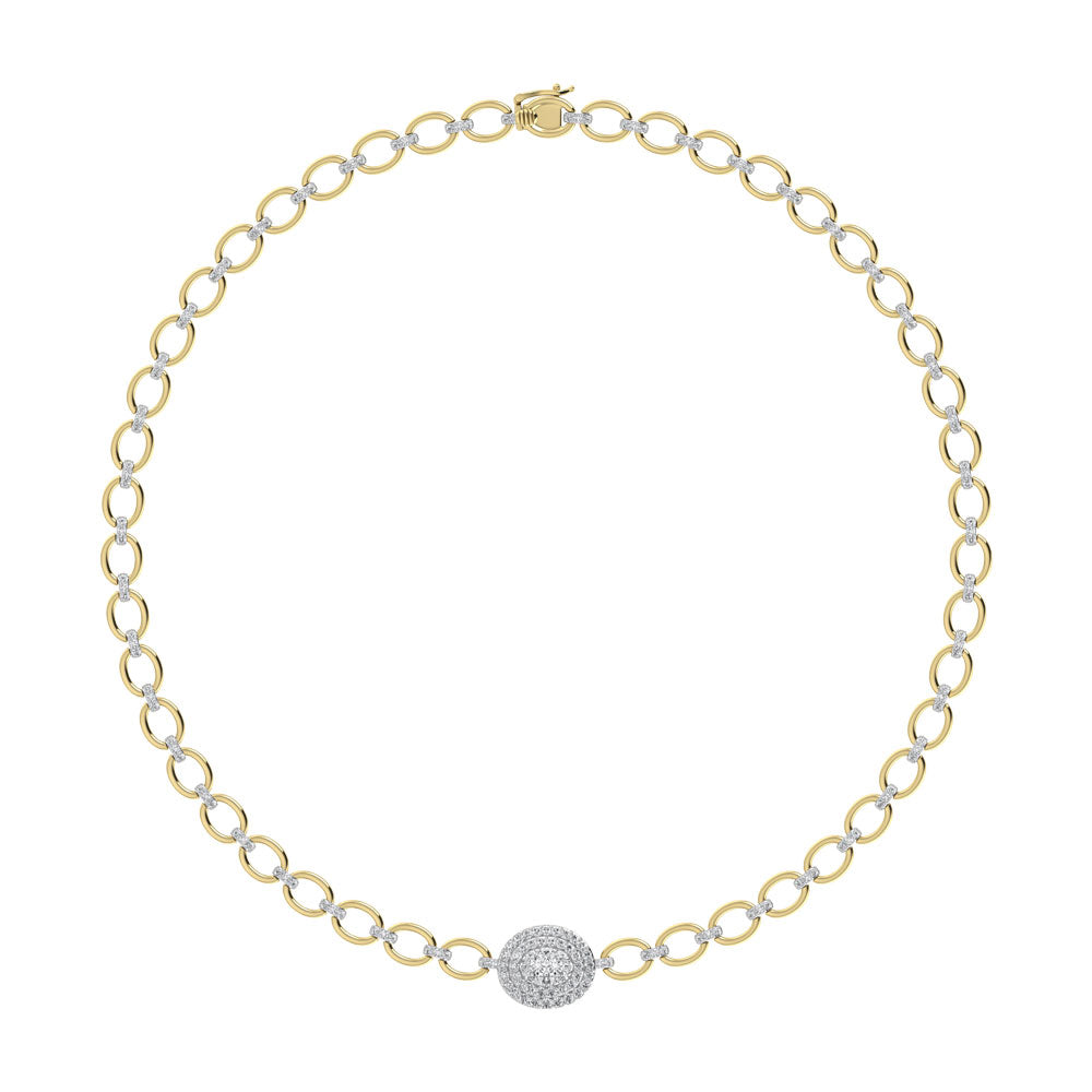 Diamond 3 Ct.Tw. Cuban Necklace in 14K Yellow Gold