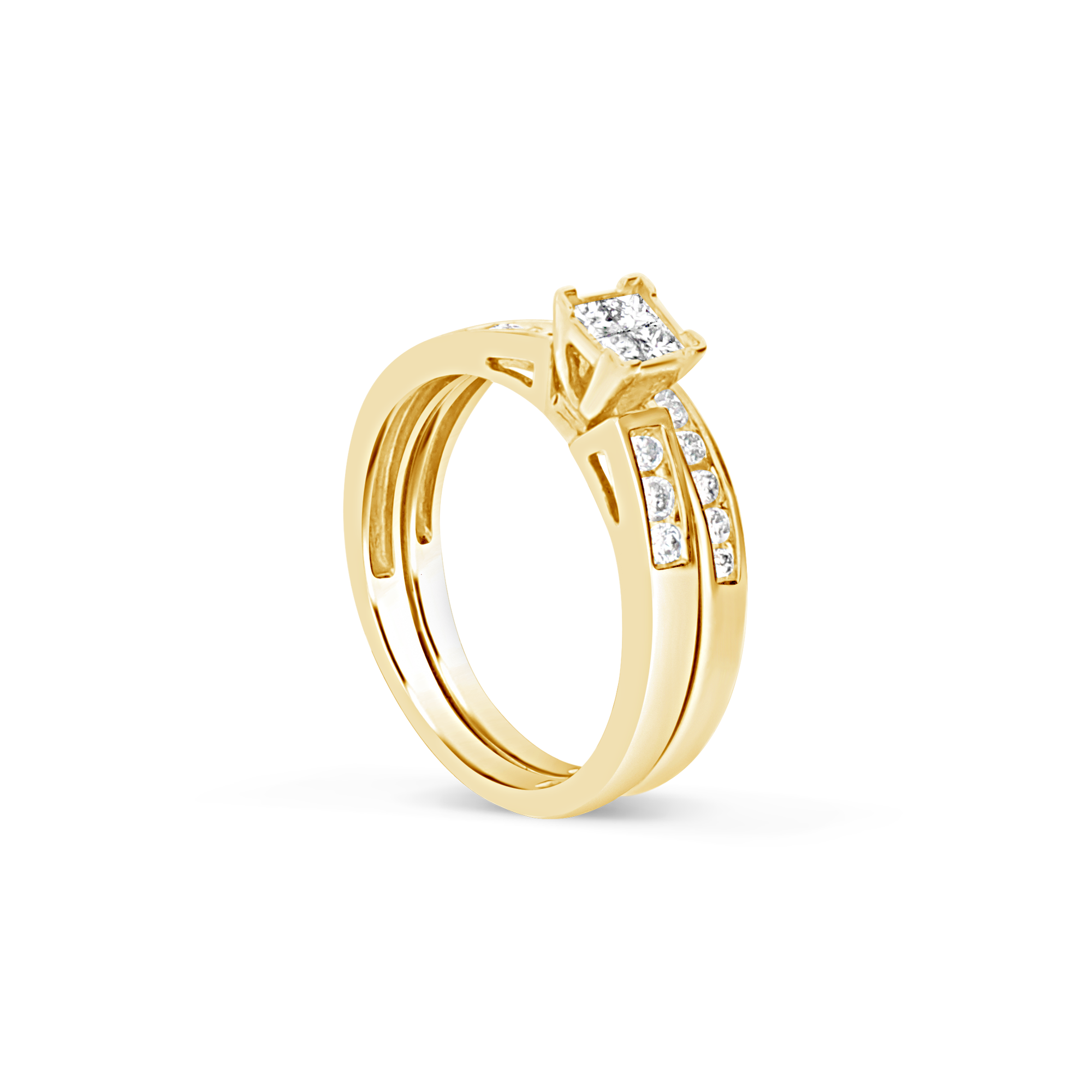 Diamond Engagement Ring .50 CTW Princess Cut 10K Yellow Gold