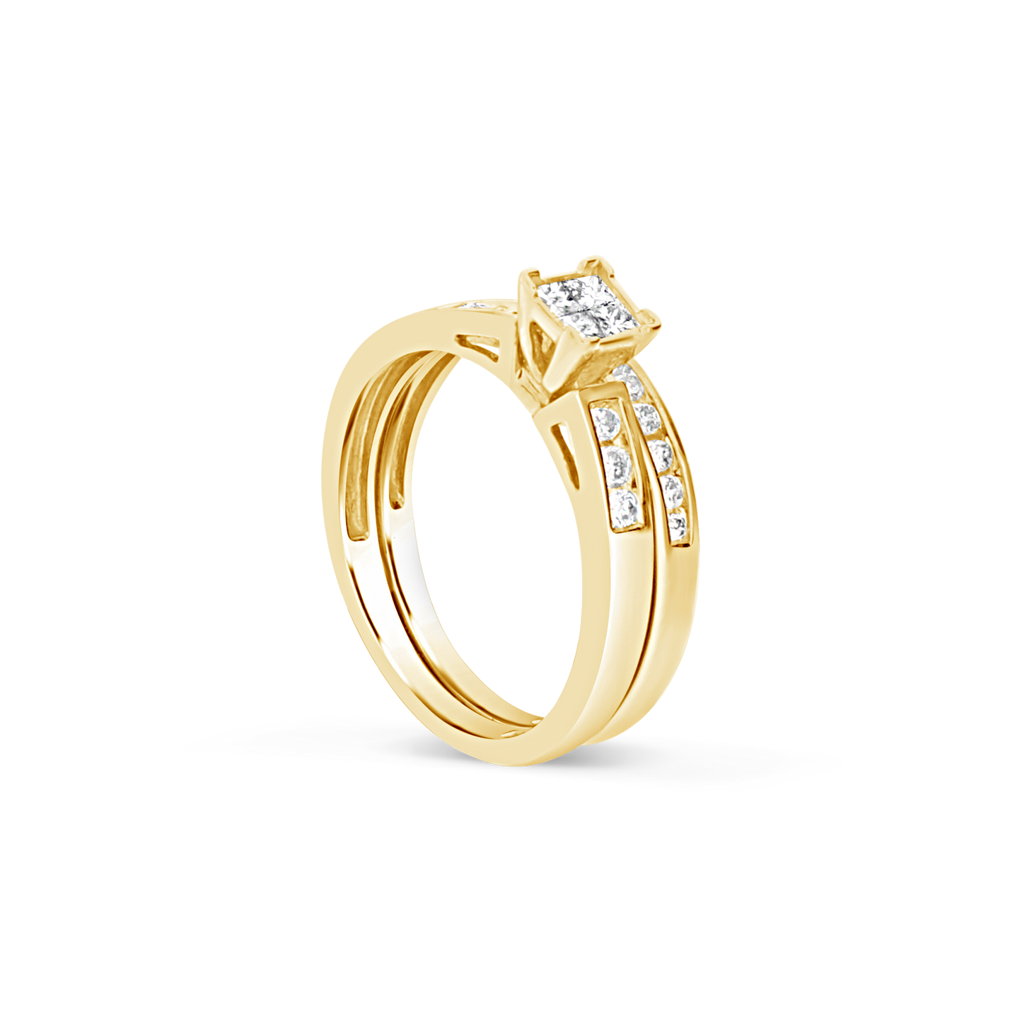 Diamond Engagement Ring .50 CTW Princess Cut 10K Yellow Gold