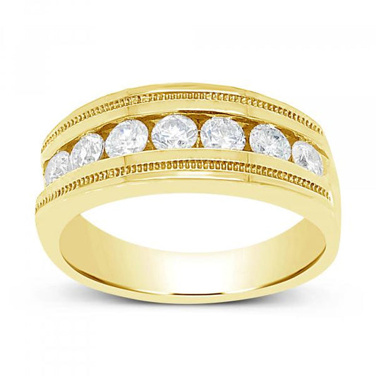 Diamond Ring 1 CTW Round Cut 14K Yellow Gold Band