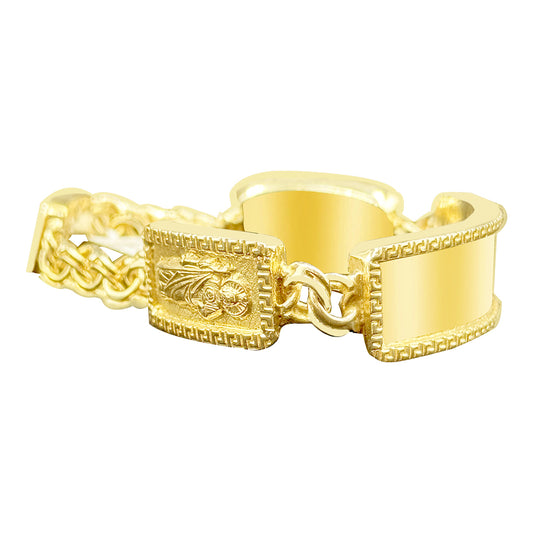 10K yellow gold chino link ID bracelet with Saint Jude