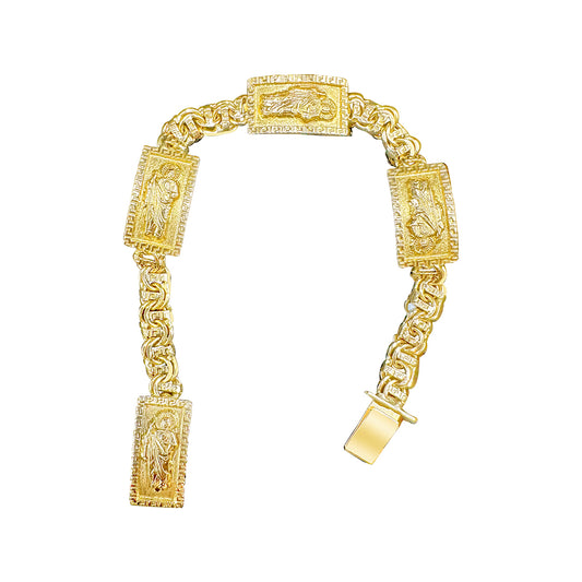10K yellow gold chino link ID kids bracelet