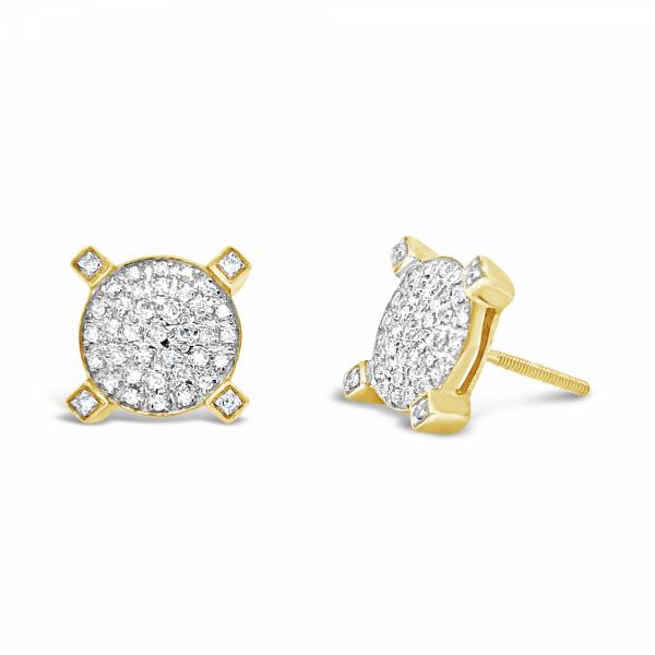 10K Yellow Gold .30ct Diamond Circle Earrings