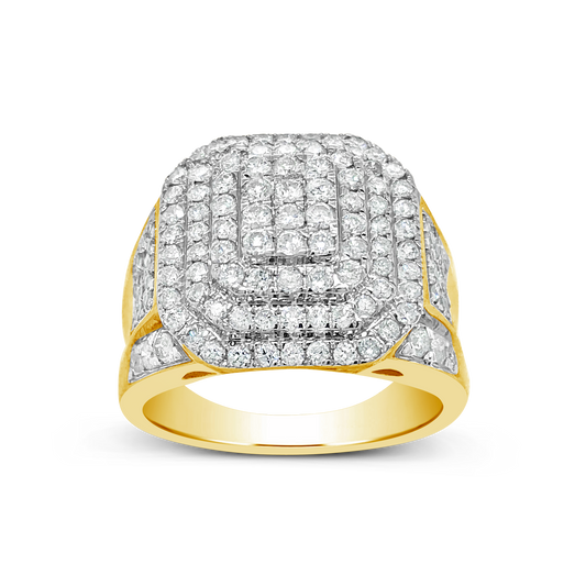 Diamond Ring 1.90 CTW Round Cut 10K Yellow Gold