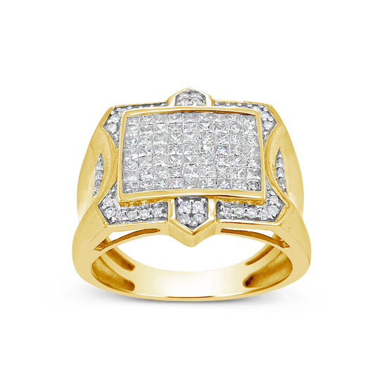 Diamond Ring 1 CTW Princess Cut 10K Yellow Gold