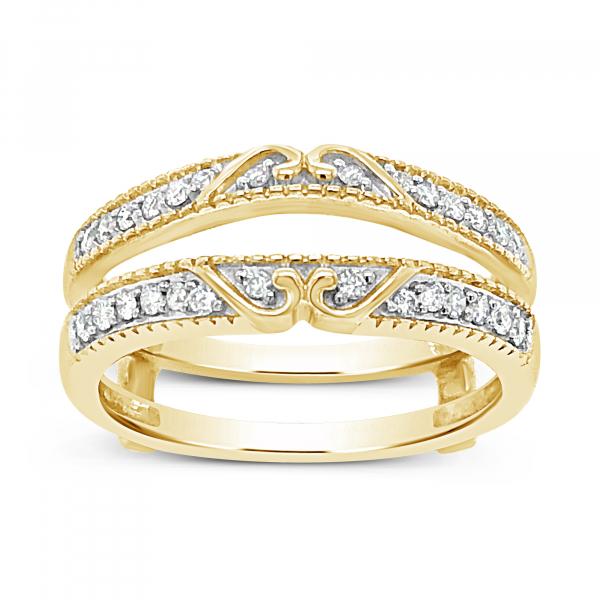 .25CT tw Round Cut 14K Yellow Gold Ring Jacket