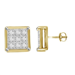 YUVA EARRINGS 1/20 CT ROUND DIAMOND 10K YELLOW GOLD