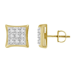 YUVA EARRINGS 1/20 CT ROUND DIAMOND 10K YELLOW GOLD