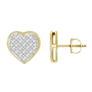 YUVA EARRINGS 1/6 CT ROUND DIAMOND 10K YELLOW GOLD