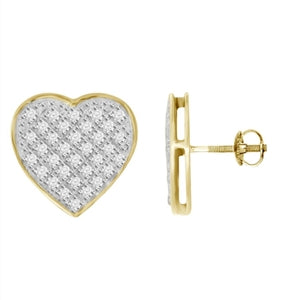YUVA EARRINGS 1/4 CT ROUND DIAMOND 10K YELLOW GOLD