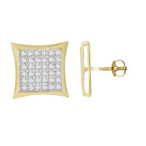 YUVA EARRINGS 1/4 CT ROUND DIAMOND 10K YELLOW GOLD