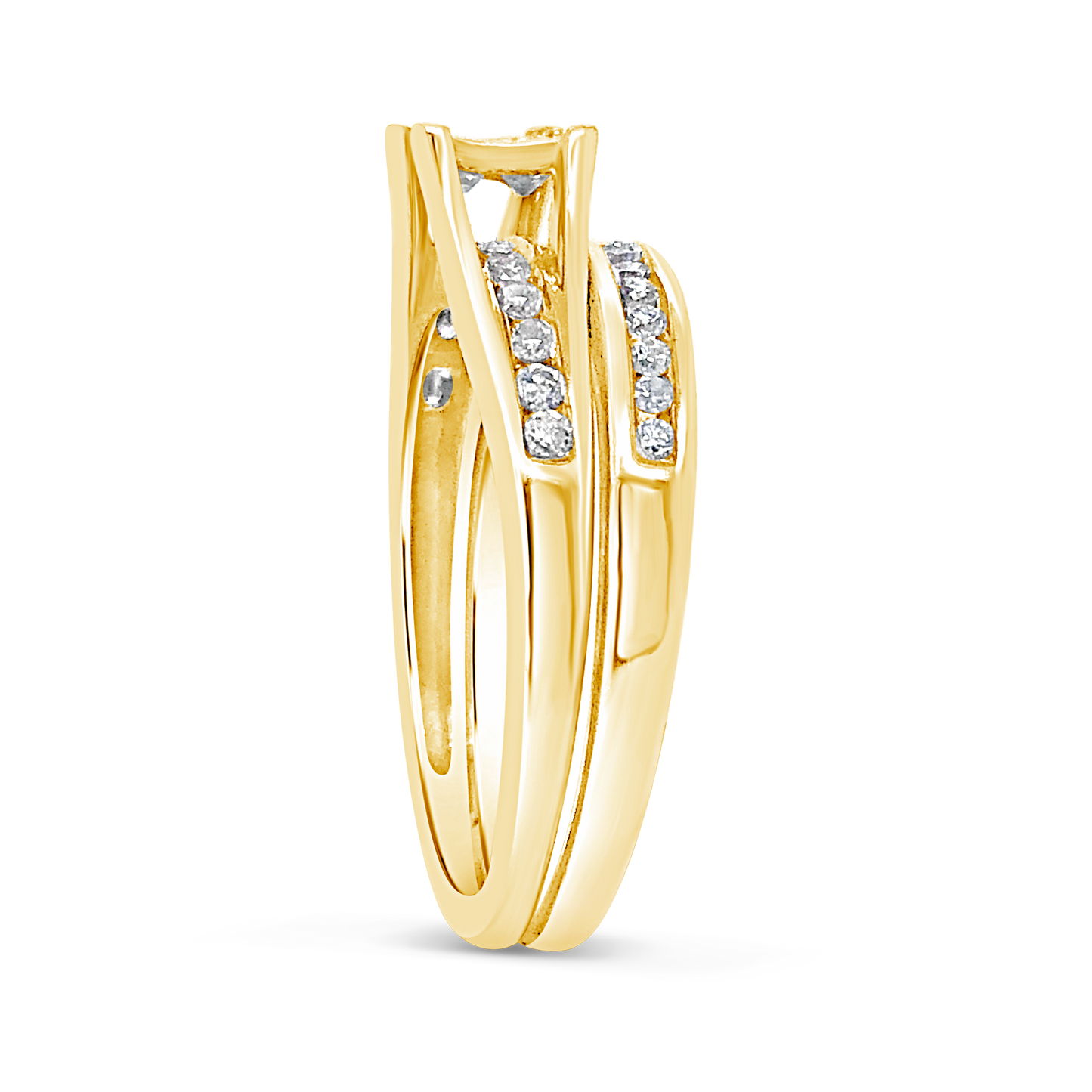 Diamond Engagement Ring .50 CTW Princess & Round Cut 10K Yellow Gold