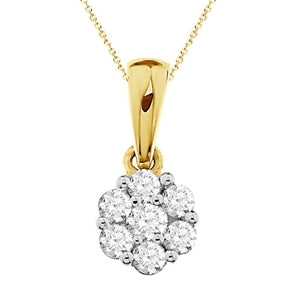 LADIES PENDANT 1/6 CT ROUND DIAMOND 10K YELLOW GOLD