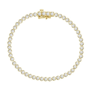 LADIES BRACELET 2 CT ROUND DIAMOND 10K YELLOW GOLD