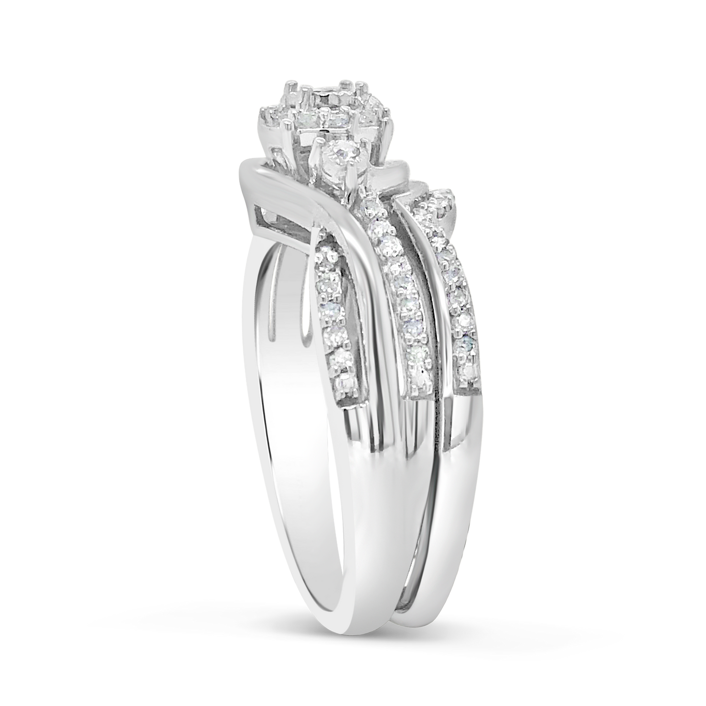 Diamond Halo Engagement Ring .33 CTW Round Cut 14K White Gold